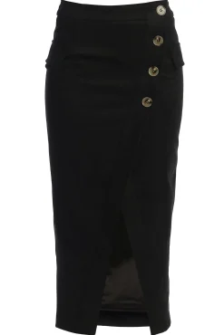 Black Audrey Suede Midi Skirt*JLUXLABEL Discount