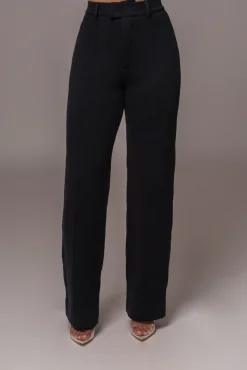 Black Back In Business Knit Trousers*JLUXLABEL Clearance