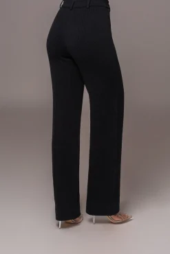 Black Back In Business Knit Trousers*JLUXLABEL Clearance