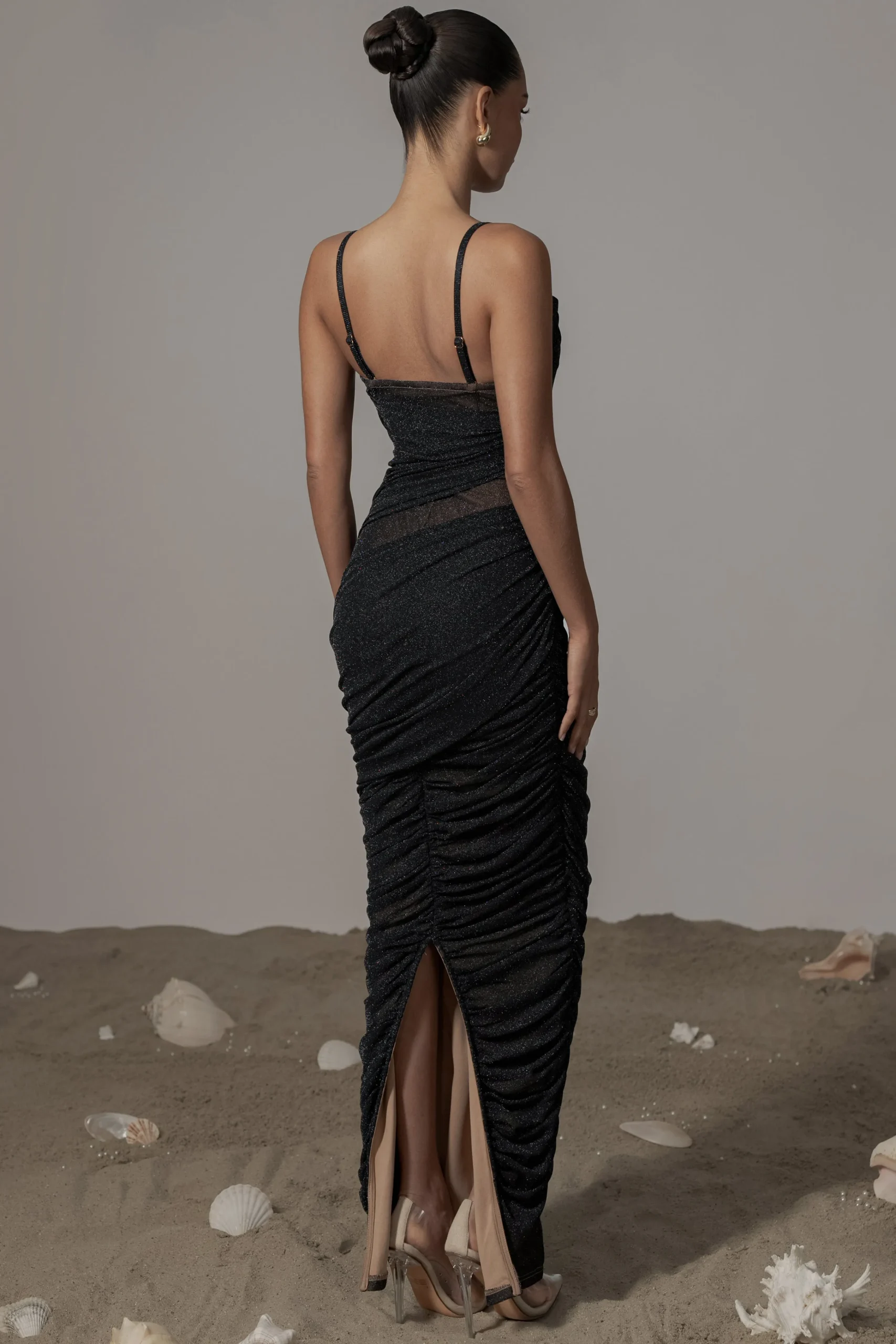 Black Catalina Lurex Knit Maxi Dress*JLUXLABEL New