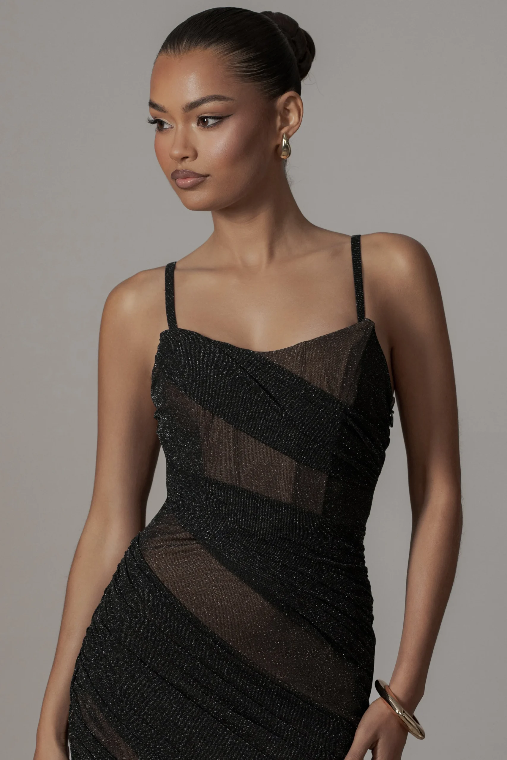 Black Catalina Lurex Knit Maxi Dress*JLUXLABEL New