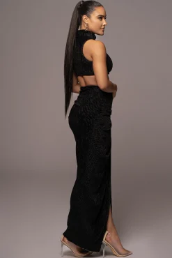 Black Chosen One Velvet Skirt Set*JLUXLABEL Sale