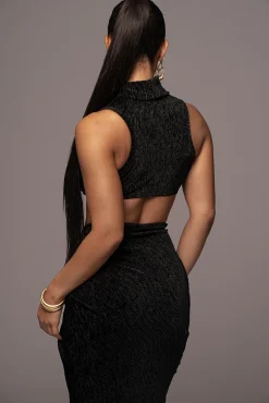 Black Chosen One Velvet Skirt Set*JLUXLABEL Sale