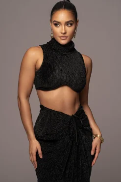 Black Chosen One Velvet Skirt Set*JLUXLABEL Sale