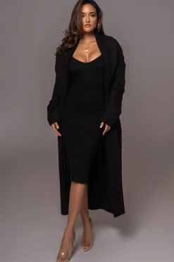 Black Daria Sweater Knit Dress*JLUXLABEL Fashion
