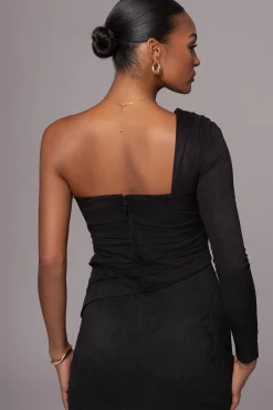 Black Dayanna Suede Midi Dress*JLUXLABEL Discount