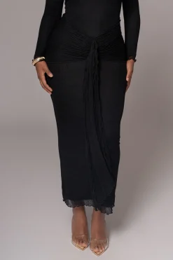 Black Drape Mock Neck Dress*JLUXLABEL Sale
