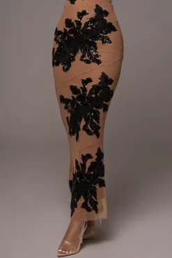 Black Edena Embroidered Midi Skirt*JLUXLABEL Fashion