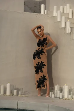 Black Edena Embroidered Midi Skirt*JLUXLABEL Fashion