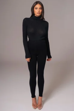 Black Effortless Knit Leggings*JLUXLABEL New