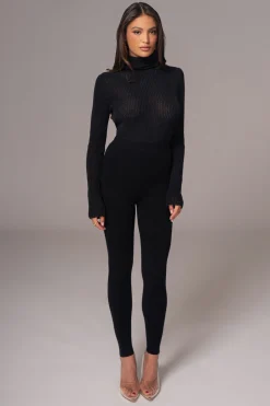 Black Effortless Knit Leggings*JLUXLABEL New