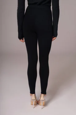 Black Effortless Knit Leggings*JLUXLABEL New