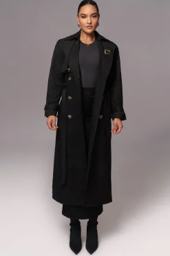 Black Elite Suede Coat*JLUXLABEL Outlet