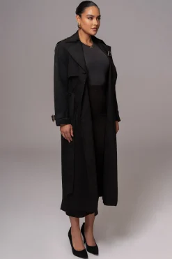 Black Elite Suede Coat*JLUXLABEL Outlet