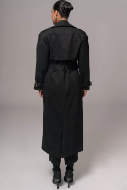 Black Elite Suede Coat*JLUXLABEL Outlet