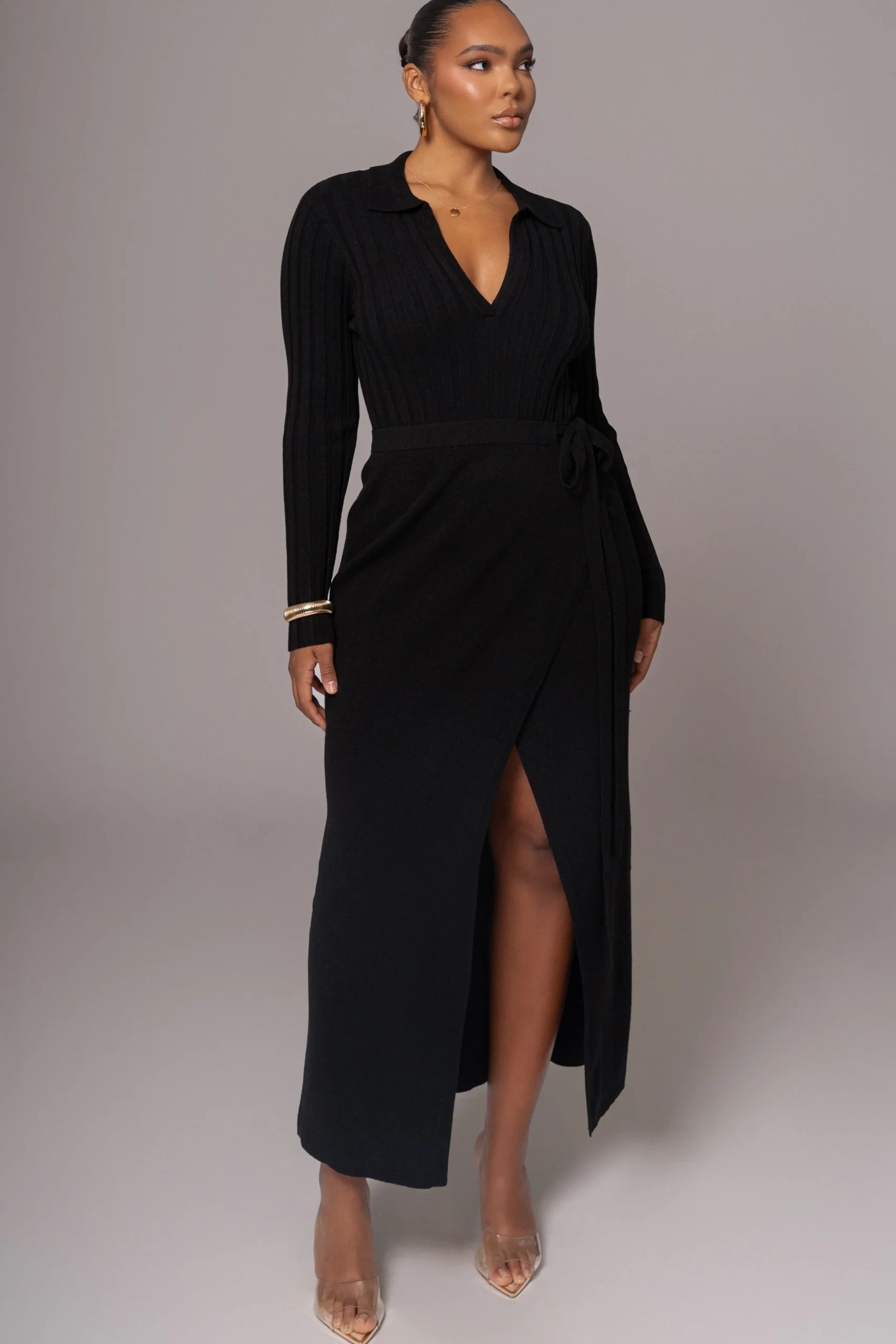 Black Emma Knit Maxi Dress*JLUXLABEL Discount