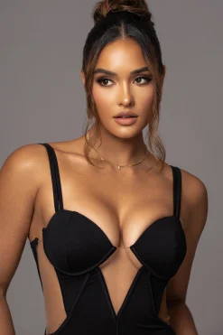 Black Enchantment Bustier Maxi Dress*JLUXLABEL New