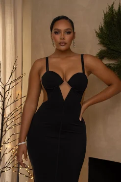 Black Enchantment Bustier Maxi Dress*JLUXLABEL New