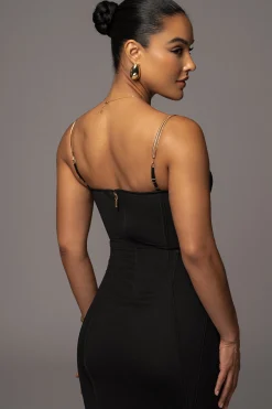 Black Escape Mesh Midi Dress*JLUXLABEL Discount