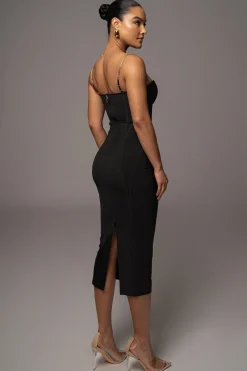 Black Escape Mesh Midi Dress*JLUXLABEL Discount