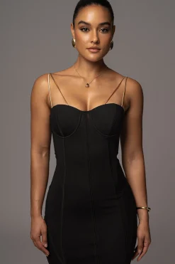 Black Escape Mesh Midi Dress*JLUXLABEL Discount