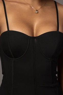 Black Escape Mesh Midi Dress*JLUXLABEL Discount