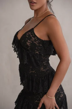 Black Feeling Of Forever Ruffle Dress*JLUXLABEL Hot