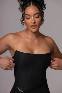 Black Fenix Reversible Linen Corset*JLUXLABEL Hot