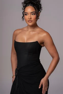 Black Fenix Reversible Linen Corset*JLUXLABEL Hot