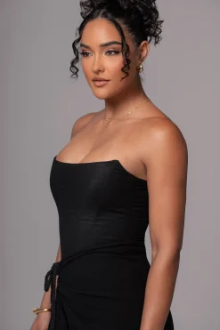 Black Fenix Reversible Linen Corset*JLUXLABEL Hot