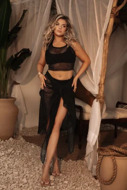 Black Fishnet Crop Tank*JLUXLABEL Best