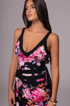 Black Floral Kamie Reversible Skirt Set*JLUXLABEL Online