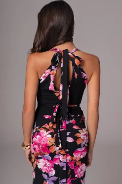 Black Floral Kamie Reversible Skirt Set*JLUXLABEL Online