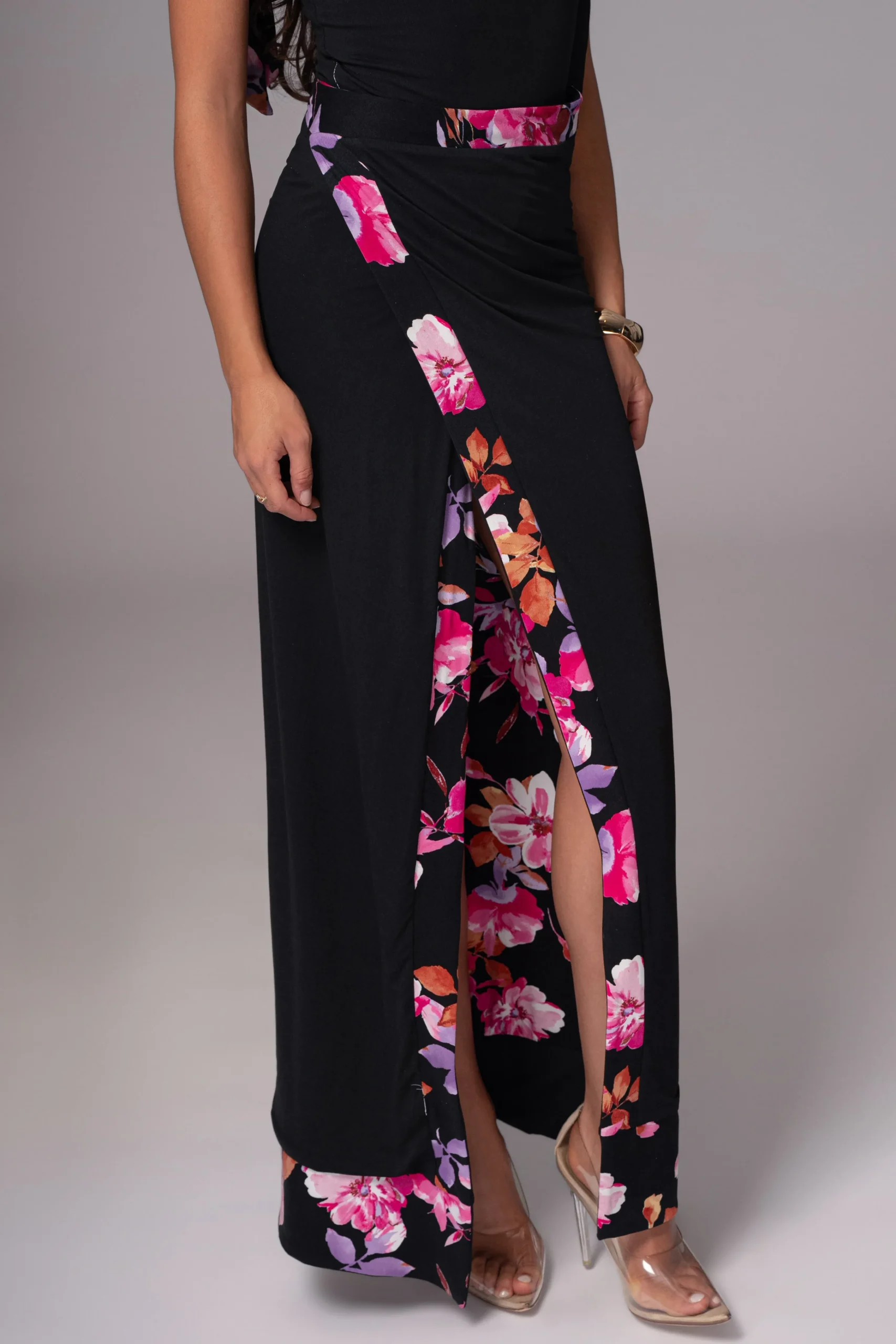 Black Floral Kamie Reversible Skirt Set*JLUXLABEL Online
