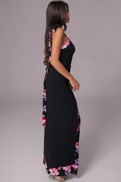 Black Floral Kamie Reversible Skirt Set*JLUXLABEL Online