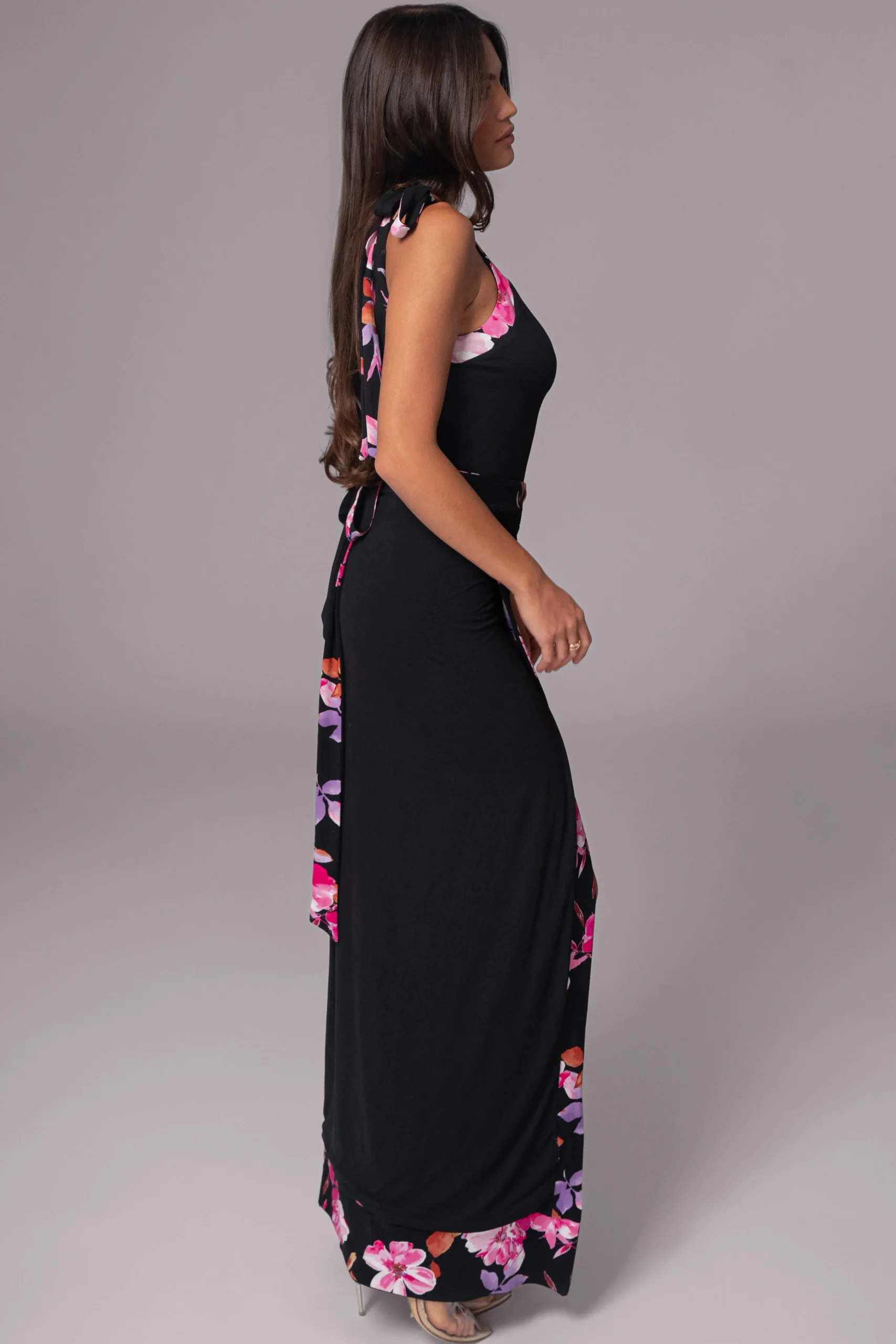 Black Floral Kamie Reversible Skirt Set*JLUXLABEL Online