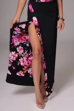 Black Floral Kamie Reversible Skirt Set*JLUXLABEL Online
