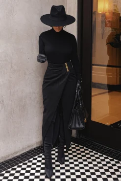 Black Gisele Slit Skirt*JLUXLABEL Fashion