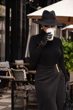 Black Gisele Slit Skirt*JLUXLABEL Fashion