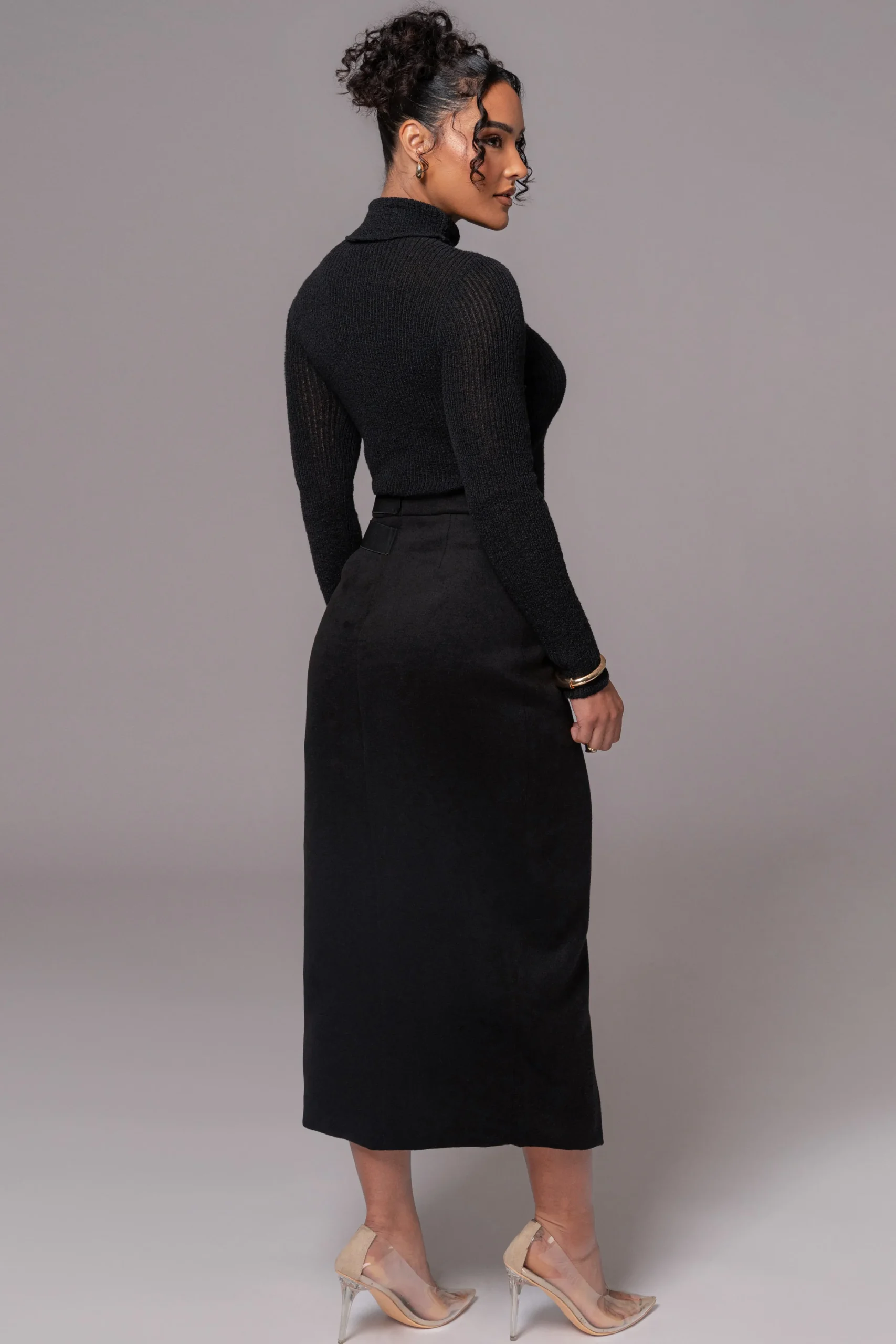 Black Gisele Slit Skirt*JLUXLABEL Fashion