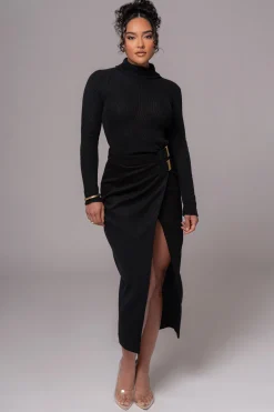 Black Gisele Slit Skirt*JLUXLABEL Fashion