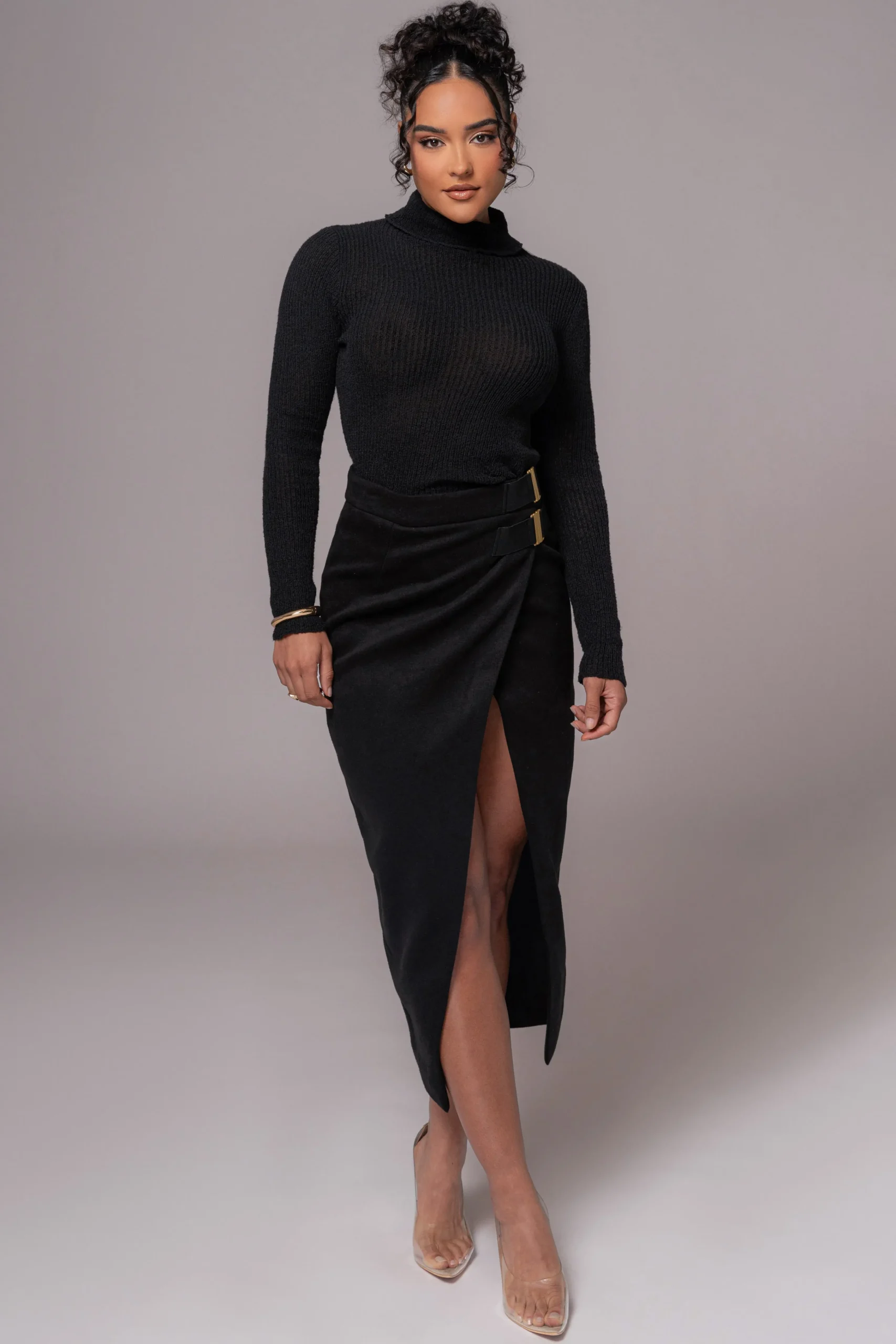 Black Gisele Slit Skirt*JLUXLABEL Fashion