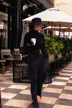 Black Gisele Slit Skirt*JLUXLABEL Fashion