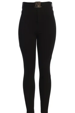 Black Golden Buckled Pants*JLUXLABEL Hot