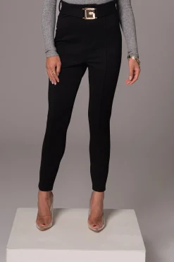 Black Golden Buckled Pants*JLUXLABEL Hot