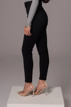 Black Golden Buckled Pants*JLUXLABEL Hot