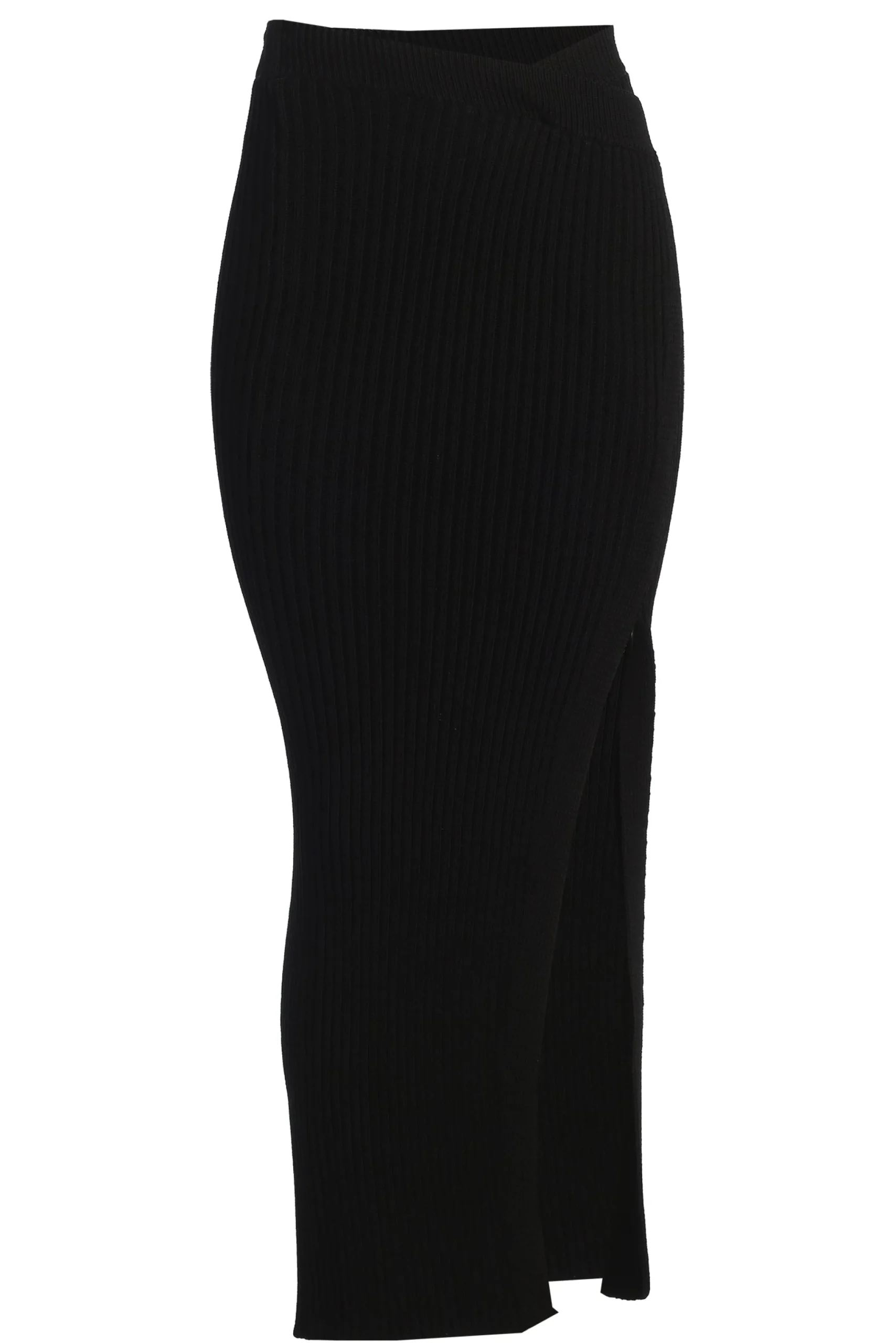 Black Hamptons Ribbed Slit Skirt*JLUXLABEL Best