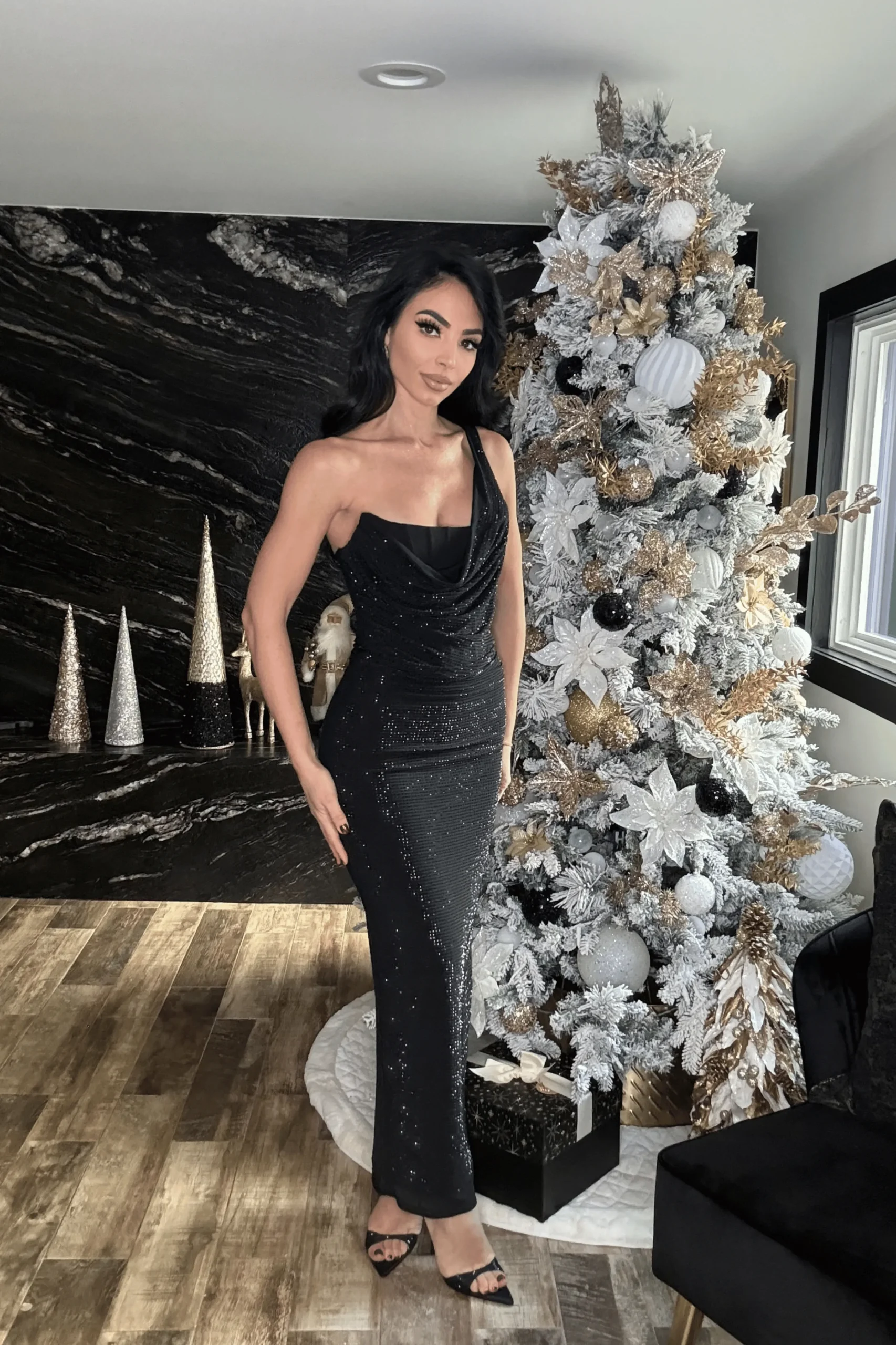 Black Hot Fix Krishna Maxi Dress*JLUXLABEL Fashion