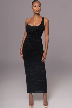 Black Hot Fix Krishna Maxi Dress*JLUXLABEL Fashion