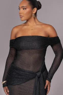 Black Island Elegance Drape Dress*JLUXLABEL Fashion